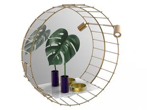 CAGE 07 Extra A - Round brass mirror with integrated lighting _ Il Bronzetto